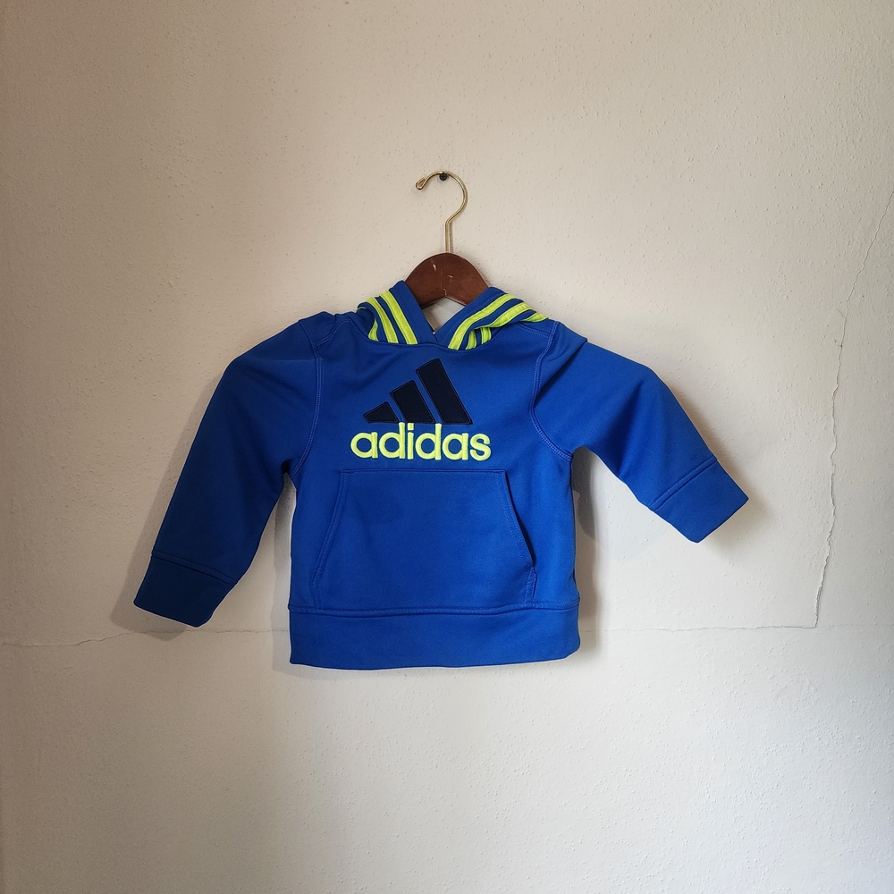 Adidas Kids Blue Hoodie - Picture 1 of 6
